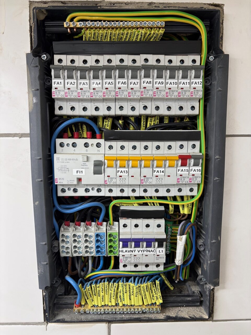 Elektroinštalácie Košice – elektrický rozvádzač ETI